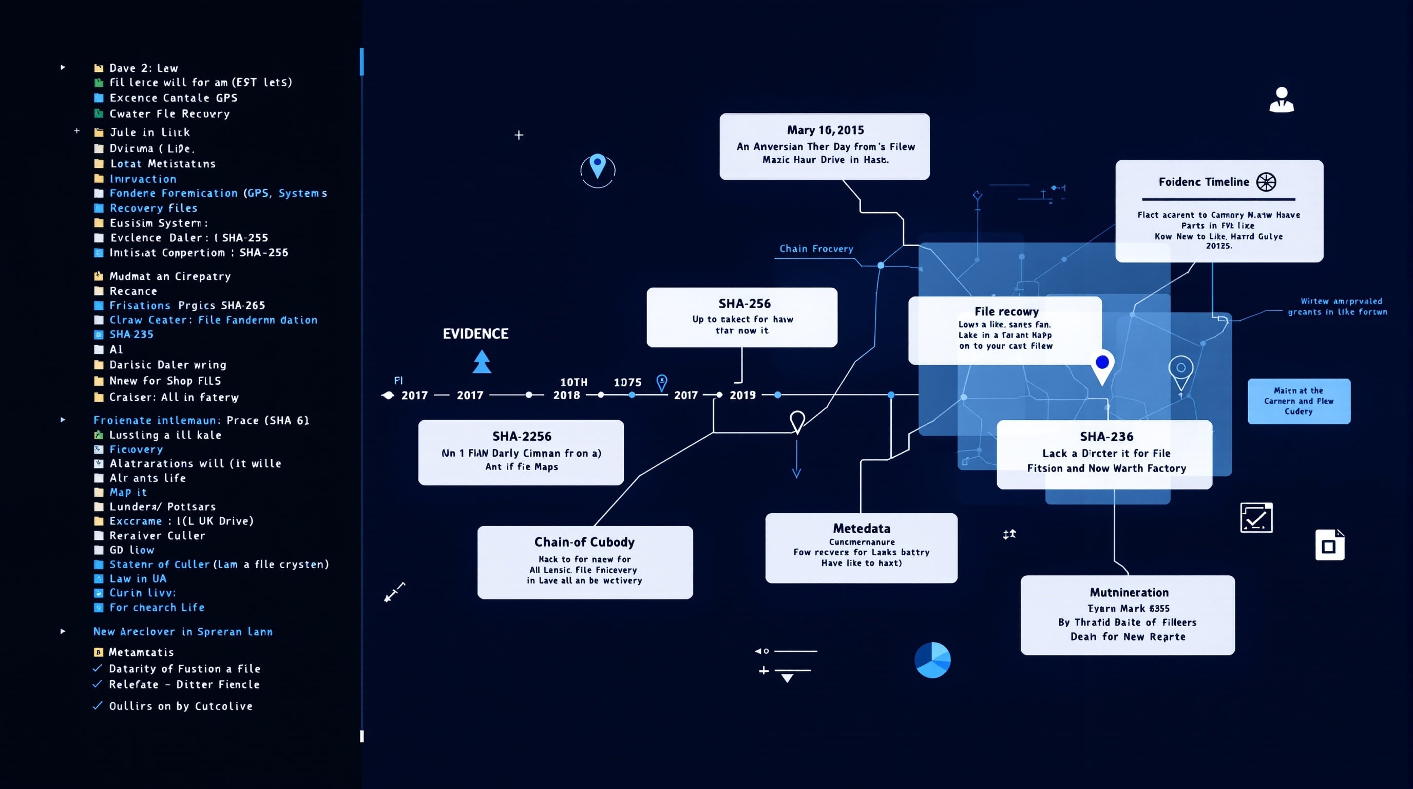 Digital forensics investigation interface