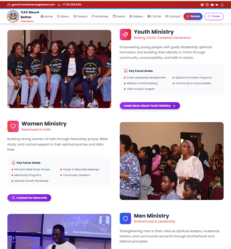 Ministries before/after view